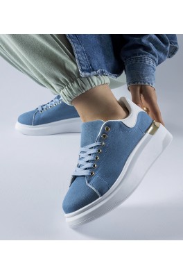 Jūrinės mėlynos spalvos platforminiai sportbačiai iš Scuderlando