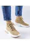 Tamsaus Smėlio Spalvos aukšta Sneakers Stiliaus Sanschagrin Tamsaus Smėlio Spalvos aukšta Sneakers Stiliaus Sanschagrin