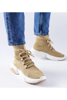 Tamsaus Smėlio Spalvos aukšta Sneakers Stiliaus Sanschagrin