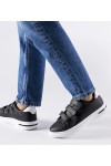 Juodi Sneakers Stiliaus užsegimas Ant Lipnių užsegimų Paré - biała podeszwa Juodi Sneakers Stiliaus užsegimas Ant Lipnių užsegimų Paré - biała podeszwa