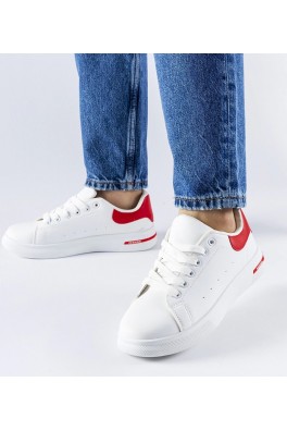 Balti-Raudonos Spalvos Sneakers Stiliaus Leland