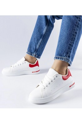 Balti-Raudonos Spalvos Sneakers Stiliaus Leland