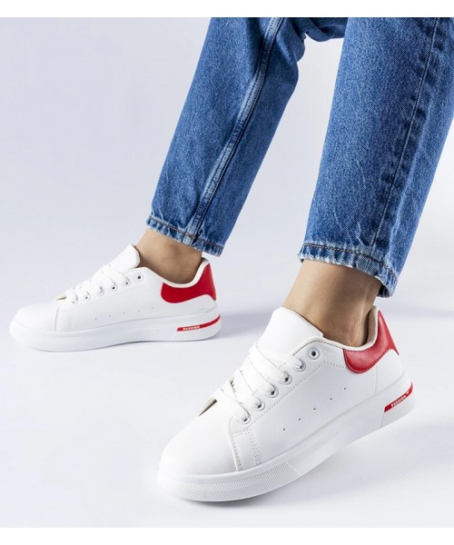 Balti-Raudonos Spalvos Sneakers Stiliaus Leland