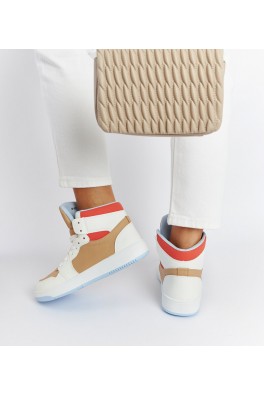 Baltos ir smėlio spalvos "Eagan" sportbačiai iki kulkšnių