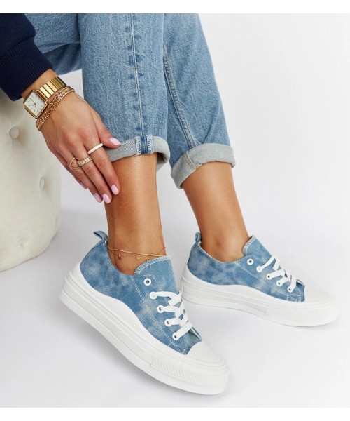 Mėlynos spalvos platforminiai bateliai Blais