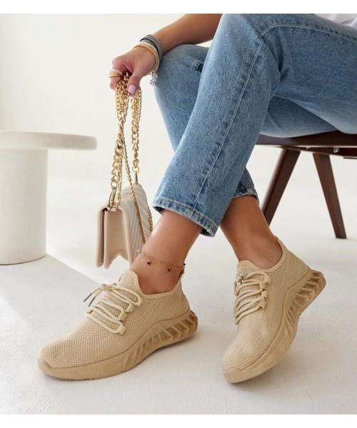 Smėlio Spalvos Medžiaginiai Sneakers Stiliaus Weekley Smėlio Spalvos Medžiaginiai Sneakers Stiliaus Weekley
