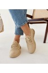 Smėlio Spalvos Medžiaginiai Sneakers Stiliaus Weekley Smėlio Spalvos Medžiaginiai Sneakers Stiliaus Weekley