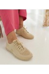 Smėlio Spalvos Medžiaginiai Sneakers Stiliaus Erminio