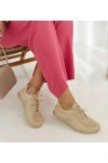 Smėlio Spalvos Medžiaginiai Sneakers Stiliaus Erminio