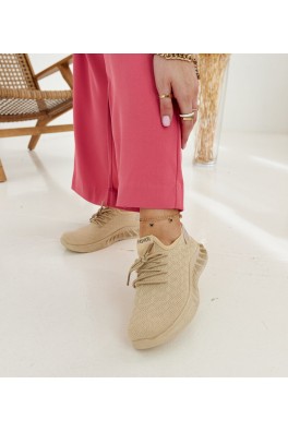 Mira smėlio spalvos medžiaginiai sportbačiai