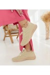 Smėlio Spalvos Medžiaginiai Sneakers Stiliaus Ornella Smėlio Spalvos Medžiaginiai Sneakers Stiliaus Ornella