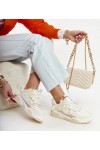 Smėlio Spalvos Sneakers Stiliaus Su materiałowymi Intarpais Melilot