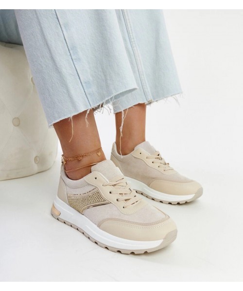 Smėlio Spalvos Sneakers Stiliaus Ant Platformos Lubna Smėlio Spalvos Sneakers Stiliaus Ant Platformos Lubna