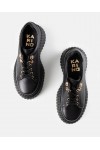 Juodi Odiniai Sneakers Stiliaus Ant Platformos Karino