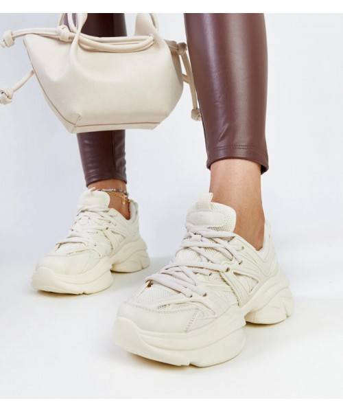 Šviesiai smėlio spalvos Sportinio stiliaus Sneakers Stiliaus Feaven Šviesiai smėlio spalvos Sportinio stiliaus Sneakers Stiliaus Feaven