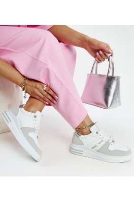 Baltos ir pilkos spalvos platforminiai sportbačiai "Negisti