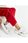 Balti-Auksiniai Sneakers Stiliaus Ant Aukštos platformos Farkas Balti-Auksiniai Sneakers Stiliaus Ant Aukštos platformos Farkas