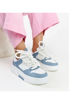 Balti-Mėlyni Sneakers Stiliaus Ant Platformos Szekeres