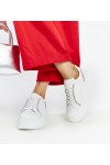 Balti Odiniai Sneakers Stiliaus Su Kūbiniais Cirkoniais Karino Balti Odiniai Sneakers Stiliaus Su Kūbiniais Cirkoniais Karino