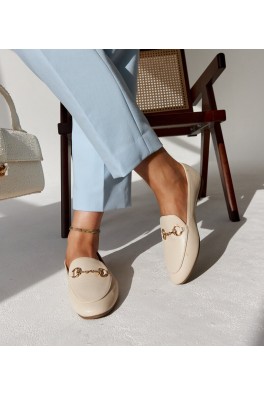 Smėlio spalvos mokasinai su sagtimi Erminia