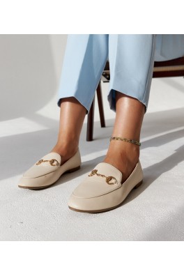 Smėlio spalvos mokasinai su sagtimi Erminia