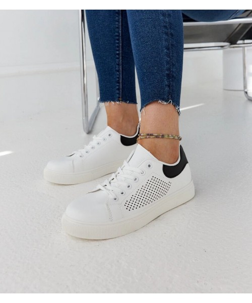 Balti Sportinio stiliaus Moteriški Ažūriniai Sneakers Stiliaus Semhar