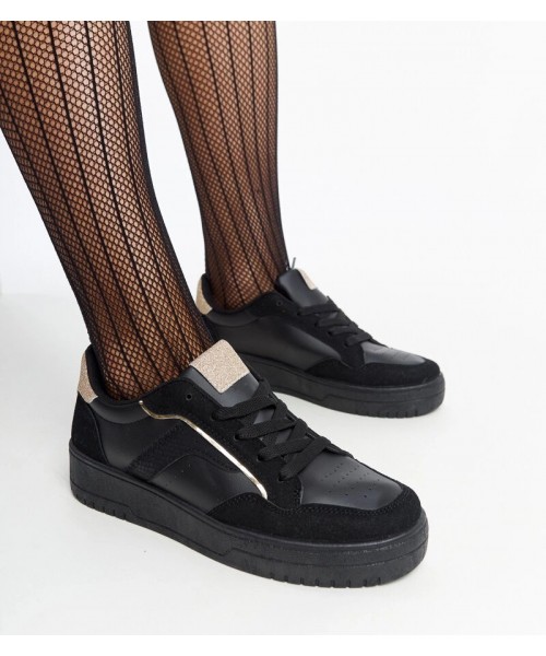Czarny Sneakers Stiliaus Ant Platformos Walda