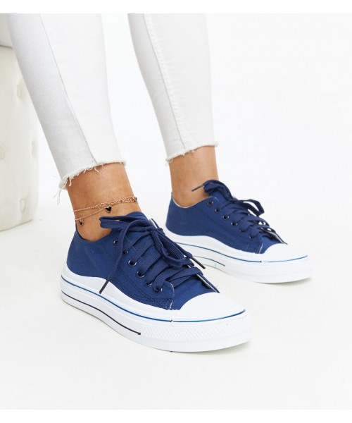 Jūrinės mėlynos spalvos "Anbarin" platforminiai bateliai