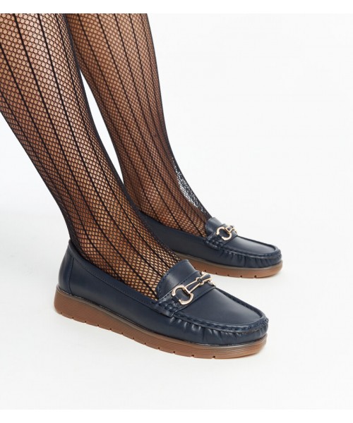 Tamsiai mėlyni mokasinai su sagtimi Anisah