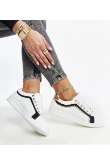 Balti-Juodi Sneakers Stiliaus Ant Platformos Amala
