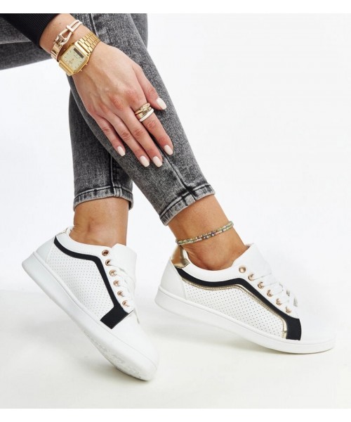Balti-Juodi Sneakers Stiliaus Ant Platformos Amala Balti-Juodi Sneakers Stiliaus Ant Platformos Amala