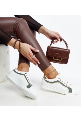 Baltos ir žalios spalvos "Amala" platforminiai sportbačiai