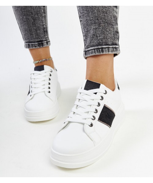 "Finestra" juodai balti sportbačiai storesniu padu