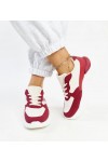 Smėlio Spalvos-Raudonos Spalvos Sneakers Stiliaus Ant Platformos Nereida