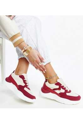 Smėlio ir raudonos spalvos platforminiai sportbačiai Nereida