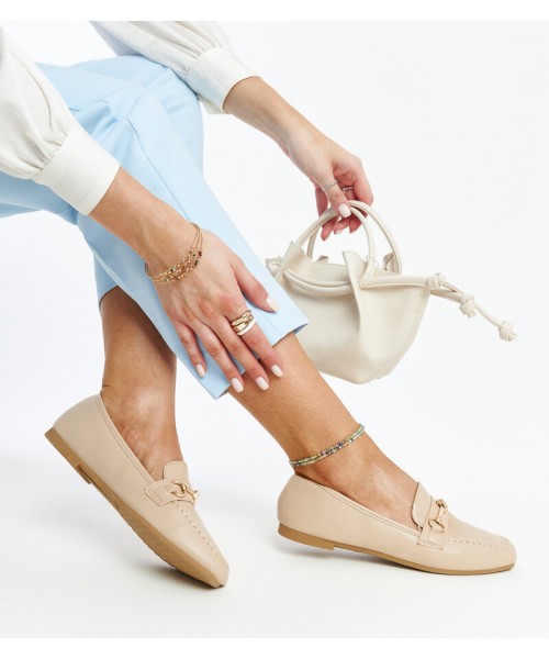 Smėlio spalvos puošti mokasinai Docherty