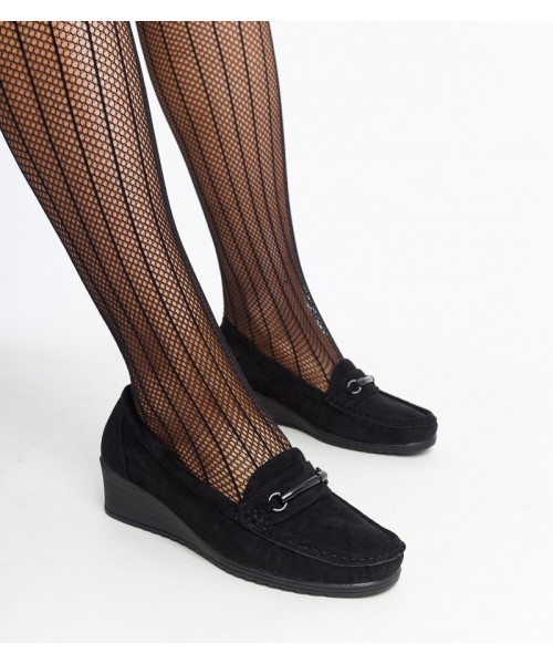 Juodi mokasinai ant kulnų Amela