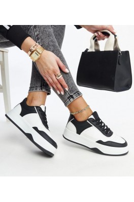 Balti-Juodi Sneakers Stiliaus Ant Storesnio Pado Rumai