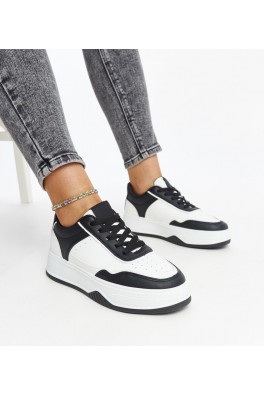 Juodai balti sportbačiai storesniu padu "Rumai