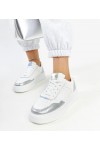 Balti-Sidabro spalvos Sneakers Stiliaus Ant Storesnio Pado Rumai