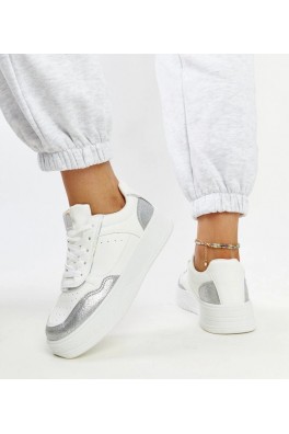 Balti-Sidabro spalvos Sneakers Stiliaus Ant Storesnio Pado Rumai