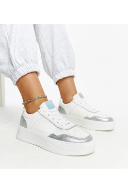 Balti-Sidabro spalvos Sneakers Stiliaus Ant Storesnio Pado Rumai