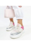 Balti-Rožinės Spalvos Sneakers Stiliaus Ant Storesnio Pado Rumai Balti-Rožinės Spalvos Sneakers Stiliaus Ant Storesnio Pado Rumai