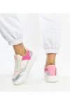 Balti-Rožinės Spalvos Sneakers Stiliaus Ant Storesnio Pado Rumai Balti-Rožinės Spalvos Sneakers Stiliaus Ant Storesnio Pado Rumai
