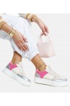 Balti-Rožinės Spalvos Sneakers Stiliaus Ant Storesnio Pado Rumai Balti-Rožinės Spalvos Sneakers Stiliaus Ant Storesnio Pado Rumai