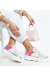 Balti-Rožinės Spalvos Sneakers Stiliaus Ant Storesnio Pado Rumai Balti-Rožinės Spalvos Sneakers Stiliaus Ant Storesnio Pado Rumai