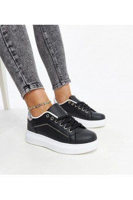 Juodi Sneakers Stiliaus Su Dekoratyvinėmis Kūbiniais Cirkoniais Perica