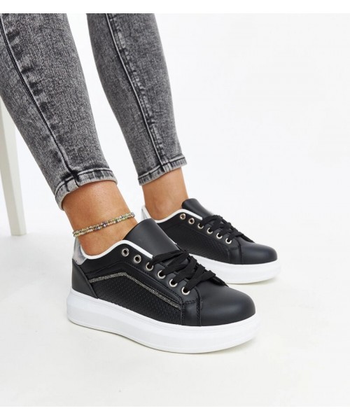 Juodi Sneakers Stiliaus Su Dekoratyvinėmis Kūbiniais Cirkoniais Perica