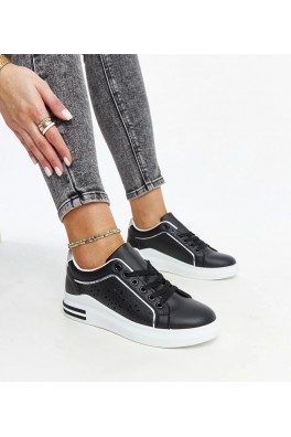 Juodi Sneakers Stiliaus Ažūriniai Su Blizgučiais Zorka