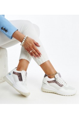Balti moteriški sportbačiai su kulnais CROSS JEANS